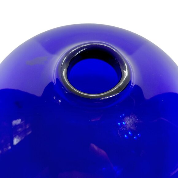 Vintage handmade blown glass vase cobalt blue - Picture 3 of 5